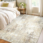 RELEANY Washable 4'x6' Abstract Area Rug for Living Room Neutral Brown - Image 3