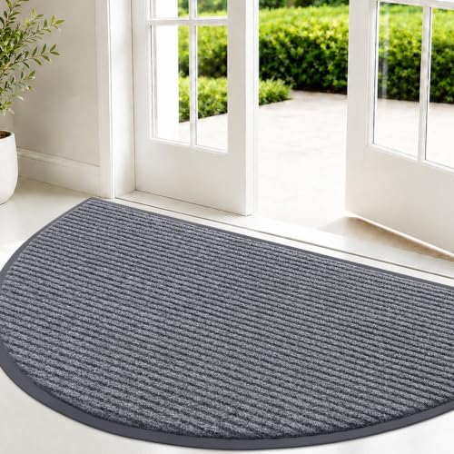 OLANLY Half Circle Front Door Mat 47x23, Waterproof Heavy-Duty Doormat by OLANLY