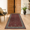 Washable 3x6 Entry Way Rugs Indoor - Burgundy Large Kitchen Rug, Non Slip Unique Bohemian Red Low Pile Thin Carpet for Bedroom Bedside, Foyer by HazoHaus