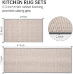 eqivei Kitchen Rugs and Mats Non Skid Washable Set of 2 PCS, Absorbent Runner Rugs for Kitchen, Front of Sink, Kitchen Mats for Floor, 17.3"x 47"+17.3"x 29" (Gray) - Image 2