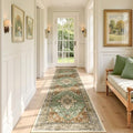 RELEANY Washable Area Rug, Runner 2'x8', Brick/Brown/Green by RELEANY