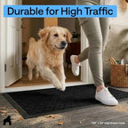 GORILLA GRIP WeatherMAX Door Mat, Indoor Outdoor, 72x24, Black Quatrefoil - Image 6