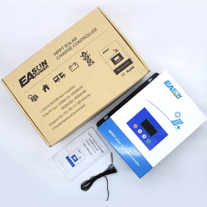 POWLAND 80A MPPT Solar Charge Controller,12V/24V/36V/48V Auto,Max Input 150V LCD Display Regulator Intelligent Charge Controller for Sealed Gel AGM Flooded Lithium Battery