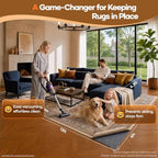 Veken Non Slip Cushioned Rug Pad Gripper, Felt and Silicone Backing, 9 x 13 Ft, 1/4" Thick Carpet Liner Protector Mat for Area Rugs and Hardwood Floors, with Over 99 Pcs Anti-Slip Strips Pattern - Image 2