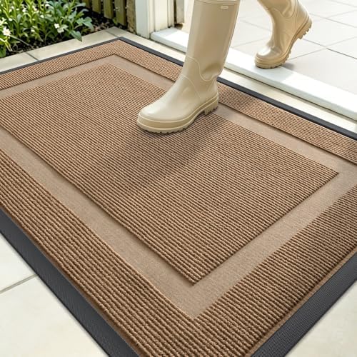 OLANLY Front Door Mat Outside 35x23, All-Season Heavy-Duty Rubber Doormat by OLANLY