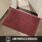HIYARD Sturdy Front Door Mat, Absorbent Muddy Dirt Resist Welcome Door Mats Outdoor Indoor, Stain and Fade Resistant, Non-Slip Rubber Backing Low Profile Doormat for Entryway, 36×24, Red - Image 6