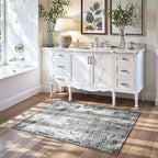 2x5 Grey Rug Runners for Hallways Kitchen Runner Rug Non Slip Washable Black Long Runner Rugs with Rubber Backing Soft Abstract Carpet Runner for Bedroom, Kitchen, Bathroom, Entryway - Image 4