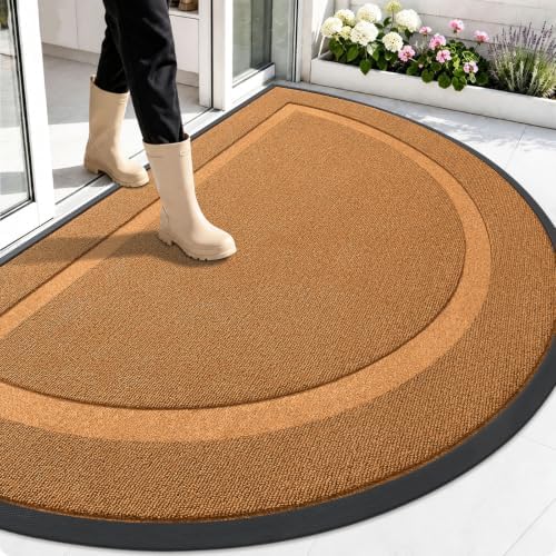 OLANLY Half Circle Front Door Mat Outside 59x34 All-Season Rubber Doormat by OLANLY