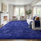 Noahas 9x12 Extra Large Royal Blue Fluffy Area Rug Non-Slip for Living Room - Image 3