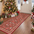 2x6 Christmas Runner Rug for Hallway,Washable Kitchen Rugs,Red by Restydon