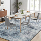 Lofus 5x7 Area Rug for Living Room, Abstract Washable Non-Slip Rugs, Blue - Image 3