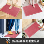 HIYARD Sturdy Front Door Mat, Absorbent Muddy Dirt Resist Welcome Door Mats Outdoor Indoor, Stain and Fade Resistant, Non-Slip Backing Entry Mat Low Profile Doormat for Entryway, 36×24, Pink - Image 4