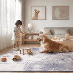 RELEANY Washable 5'x7' Abstract Area Rug for Living Room Gray Yellow - Image 6