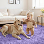 8x10 Fluffy Shag Area Rugs for Living Room Bedroom: Soft Carpet Purple - Image 4