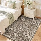 SameBed 3x5 Area Rug Living Room, Vintage Washable Carpet Dark Brown - Image 3