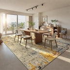 Ompaa Living Room Rug 8x10 Beige Area Rugs Machine Washable Abstract Boho Large Carpet Non-Slip Non-Shedding Faux Wool Indoor Vintage Rug for Bedroom, Classroom, Dining Room, Kids Playroom - Image 2