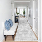 2x10 Runner Rug Non Slip,Washable Hallway Runner Rug,Grey - Image 3