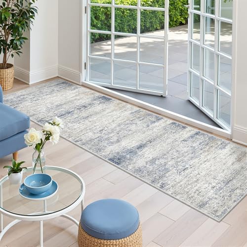 2x8 Runner Rug Non Slip,Washable Hallway Runner Rug,Blue - Image 4