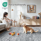 9x12 Area Rug for Living Room, Non-Slip Washable Grey Large Carpet - Image 5