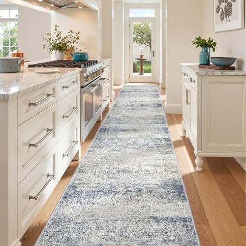 3x18 Runner Rug Non Slip,Washable Hallway Runner Rug,Blue - Image 5