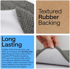GORILLA GRIP Bath Rug Mat for Bathroom, Absorbent Chenille, 60x24 Charcoal - Image 3