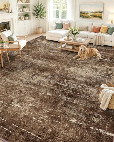 OLANLY 9x12 Washable Area Rug, Soft Non Slip Carpet for Bedroom Living Room by OLANLY