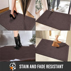 HIYARD Sturdy Front Door Mat, Absorbent Muddy Dirt Resist Welcome Door Mats Outdoor Indoor, Stain and Fade Resistant, Non-Slip Rubber Backing Low Profile Doormat for Entryway, 36×24, Coffee - Image 5