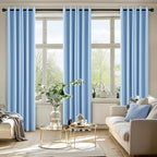 MIULEE Blackout Curtains for Bedroom 2 Panels 40 x 84 Inch Long Sky Blue - Image 6