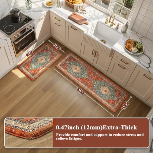 Collive Fall Anti Fatigue Mats for Kitchen Floor, Sink Rugs 17"x59"+17"x29" - Image 3