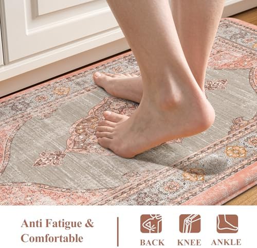 Collive Boho Anti Fatigue Mats for Kitchen Floor, 17.3"x29"+17.3"x47" - Image 3