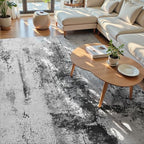 Living Room Rug 9x11 Ink Black Area Rugs Machine Washable Abstract Boho Large Rug Non-Slip Non-Shedding Faux Wool Indoor Vintage Carpet for Bedroom, Classroom, Dining Room, Kids Playroom - Image 3