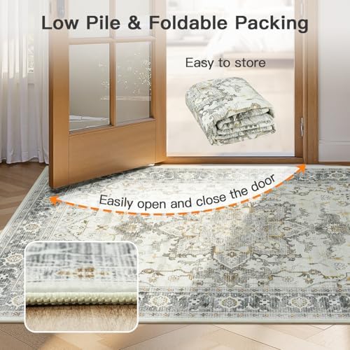 Lofus 8x10 Taupe Grey Rugs for Bedroom Living Room, Vintage Boho Carpet - Image 6
