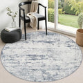 Round Area Rug Living Room: 5 ft Modern Washable Indoor Carpet by FXRHLP