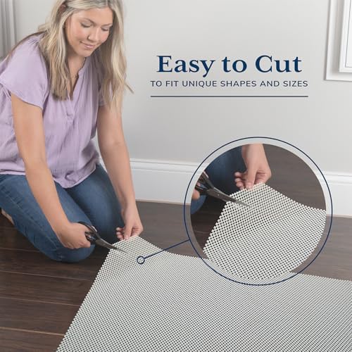 Veken Rug Gripper Pad for Hardwood Floors Tile Floors with 8 Pcs Rug Tape, Thick Cushion Non Slip Rug Pads for Area Rugs, Under Carpet Anti Skid Mat, Keep Your Rugs Safe and in Place, 2x3 Ft - Image 4