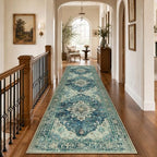 RELEANY Washable Area Rug, Runner 3'x10', Blue/Vintage Dark Blue by RELEANY