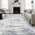 9x12 Area Rug Living Room: Modern Washable Soft Carpet Blue Grey by FXRHLP