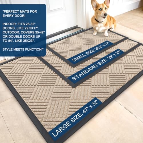 OLANLY Front Door Mat Outside Entrance 47x32, Waterproof Heavy-Duty Doormat - Image 2