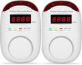 Carbon Monoxide Detector Insertion, Vzmcov CO Detector, LED Display Screen Voice Alarm, Suitable for Home Kitchen, Office, Hotel Garage, Living Room, Bedroom -1 Package (co, 2 of Them)