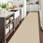 EARTHALL Washable Runner Rug, Non Slip, 3x18 Ft, Golden Beige/White - Image 6