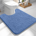 OLANLY Toilet Rugs U-Shaped 24x24, Soft Absorbent Chenille Contour Rugs by OLANLY