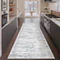 3x8 Runner Rug Non Slip,Washable Hallway Runner Rug,Grey by Restydon