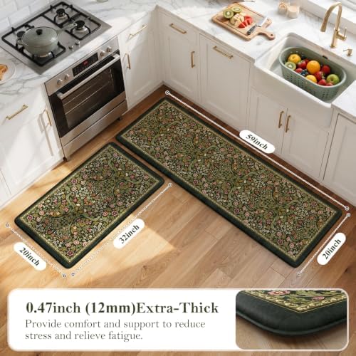 Collive Anti Fatigue Mats for Kitchen Floor Washable Padded Kitchen Rug Set - Image 2