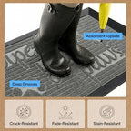 GORILLA GRIP WeatherMAX Door Mat, Indoor Outdoor Use, 47x35, Gray Paw - Image 5