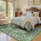 Lofus 5x7 Area Rugs for Living Room Bedroom, Boho Carpet Floral Sage Green - Image 3