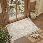 Madane Washable Area Rug 2x3 Small Entryway Rugs Non-Slip, Pink/Gray - Image 3
