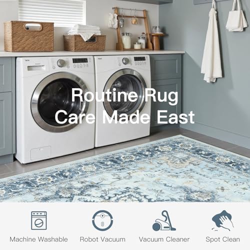 Lofus 6x9 Light Blue Rugs for Bedroom Living Room, Vintage Boho Carpet - Image 5