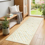 PLHXFR 2x5 Washable Runner Rug：Floral Indoor Kitchen Carpet Beige Multi - Image 3