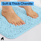 GORILLA GRIP Bath Rug Mat for Bathroom, Absorbent Chenille, 30x20 Sky Blue - Image 4