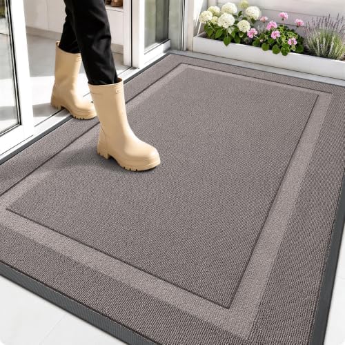OLANLY Front Door Mat Outside 59x34, All-Season Heavy-Duty Rubber Doormat by OLANLY
