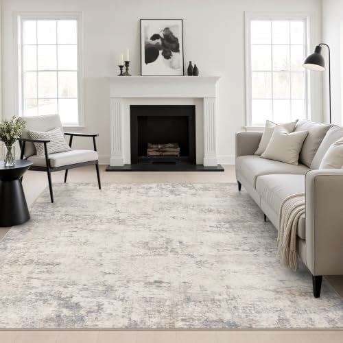 Area Rug Living Room: 6x6 Modern Washable Soft Carpet Brown Beige by FXRHLP